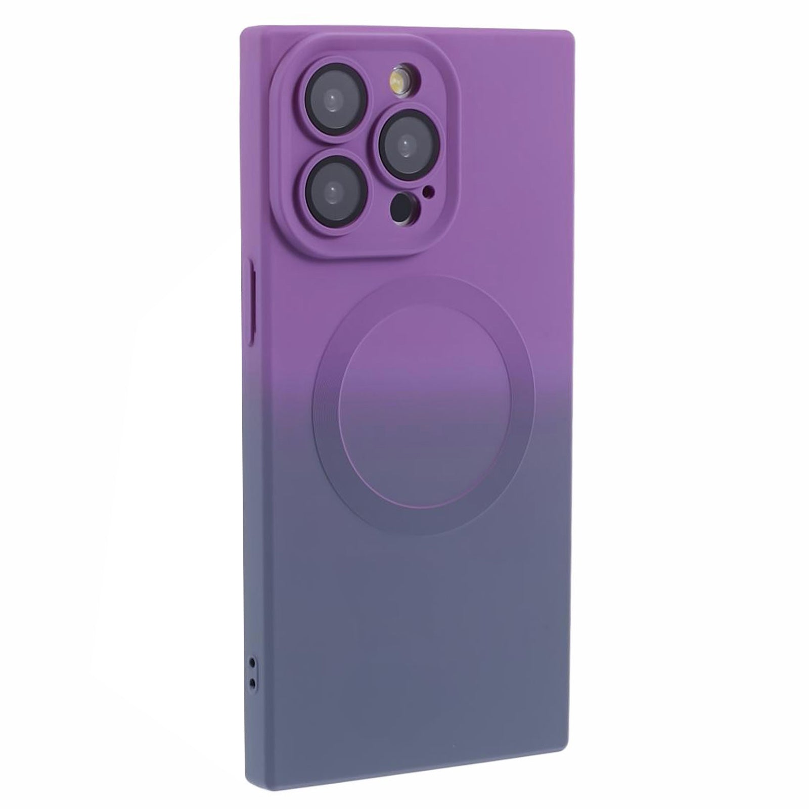 HH Series for iPhone 15 Pro Rubberized TPU Case Dual Color Magnetic Phone Cover - Blue+Purple HH Series for iPhone 15 Pro Rubberized TPU Case Dual Color Magnetic Phone Cover - Blue+Purple